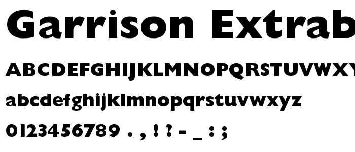 Garrison ExtraBold Sans BOLD font